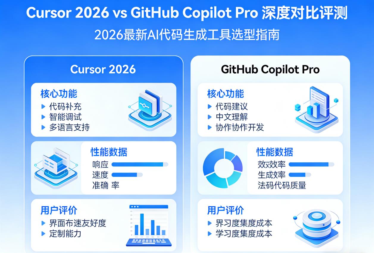 Cursor 2026 vs GitHub Copilot Pro 深度对比评测 | 2026最新AI代码生成工具选型指南