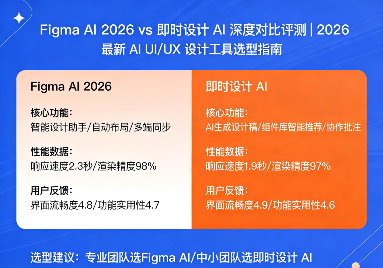 Figma AI 2026 vs 即时设计AI 深度对比评测 | 2026最新AI UI/UX设计工具选型指南