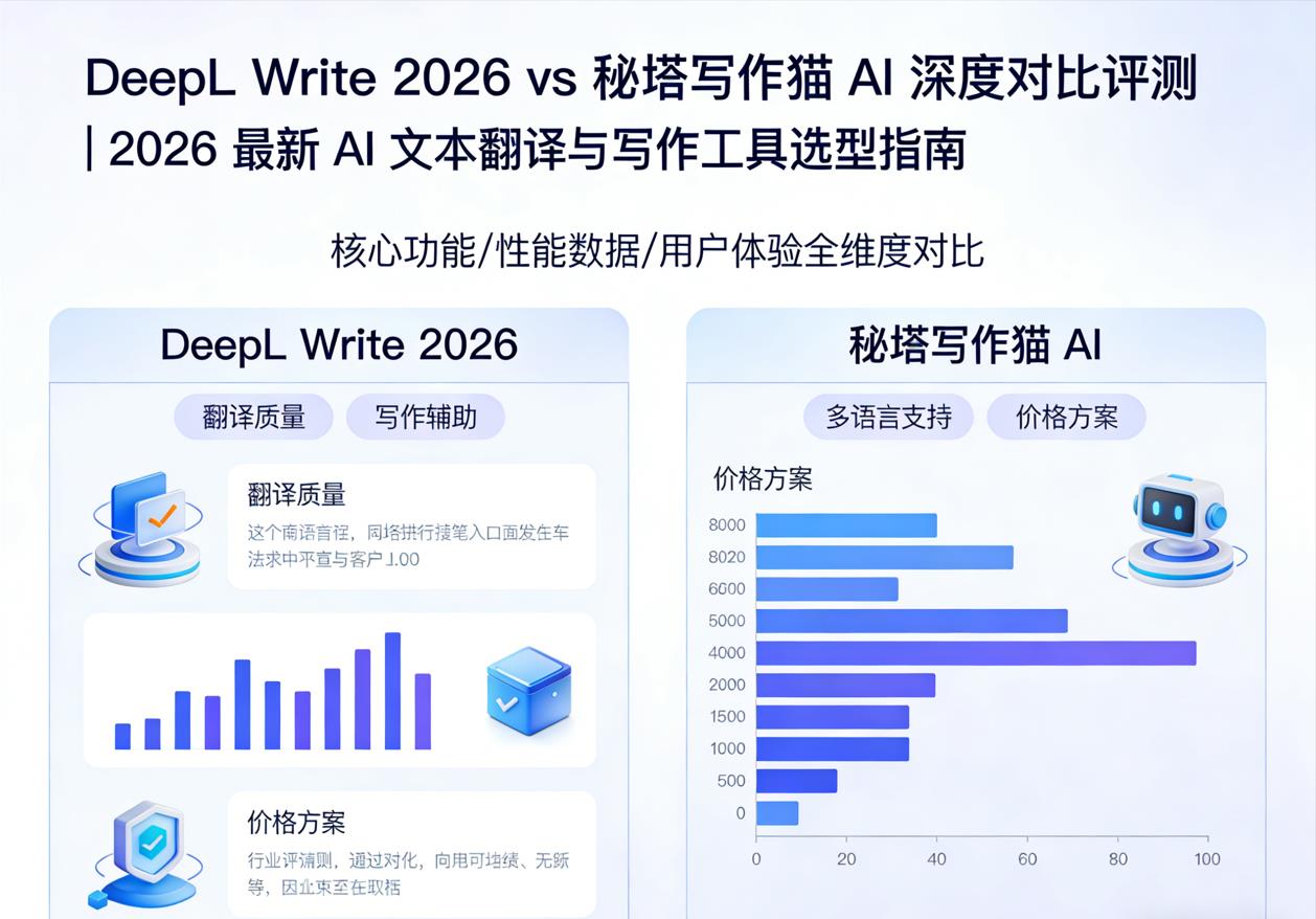 DeepL Write 2026 vs 秘塔写作猫 AI 深度对比评测 | 2026 最新 AI 文本翻译与写作工具选型指南