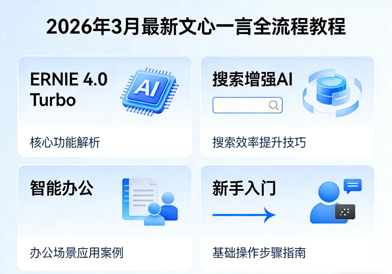 2026 年 3 月最新文心一言全流程教程｜ERNIE 4.0 Turbo / 搜索增强 AI / 智能办公 / 新手入门