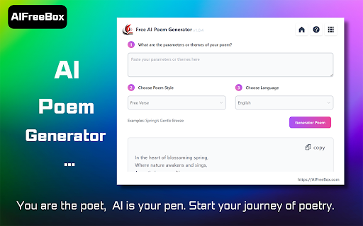 Free AI Poem Generator - 谷歌插件