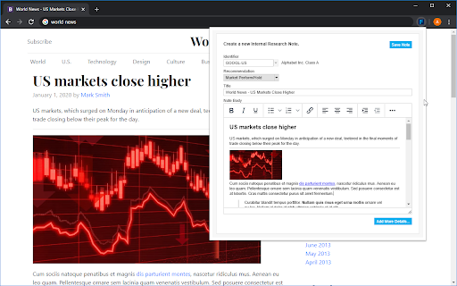 FactSet Internal Research Notes Extension - 谷歌插件