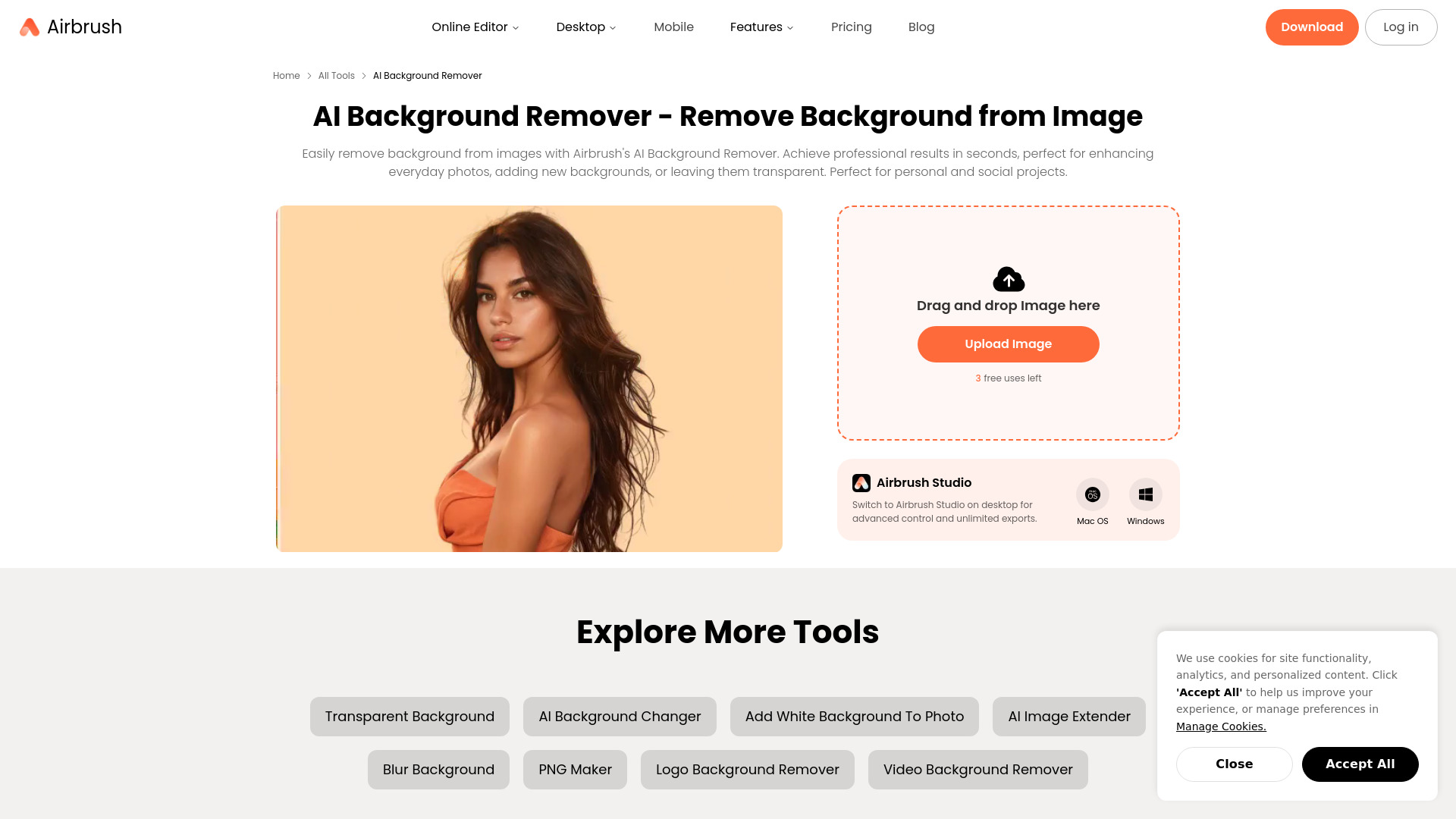 Airbrush Image Background remover