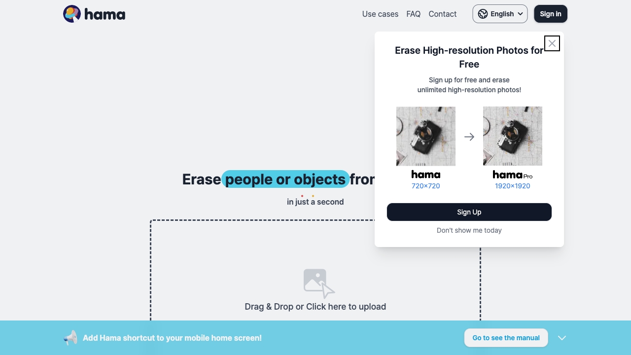 HAMA | AI Object remover, Image Eraser
