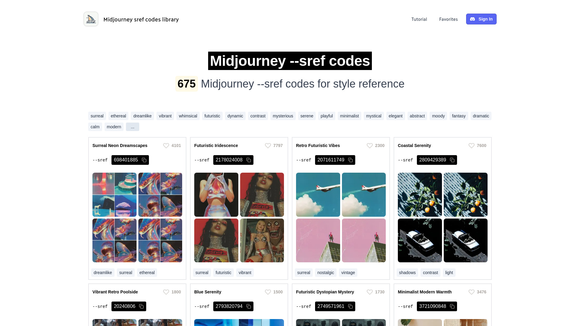 Midjourney Sref Codes Library