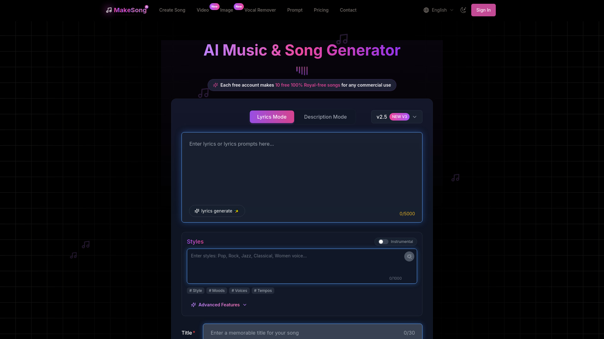 Make Song-AI Song Generator