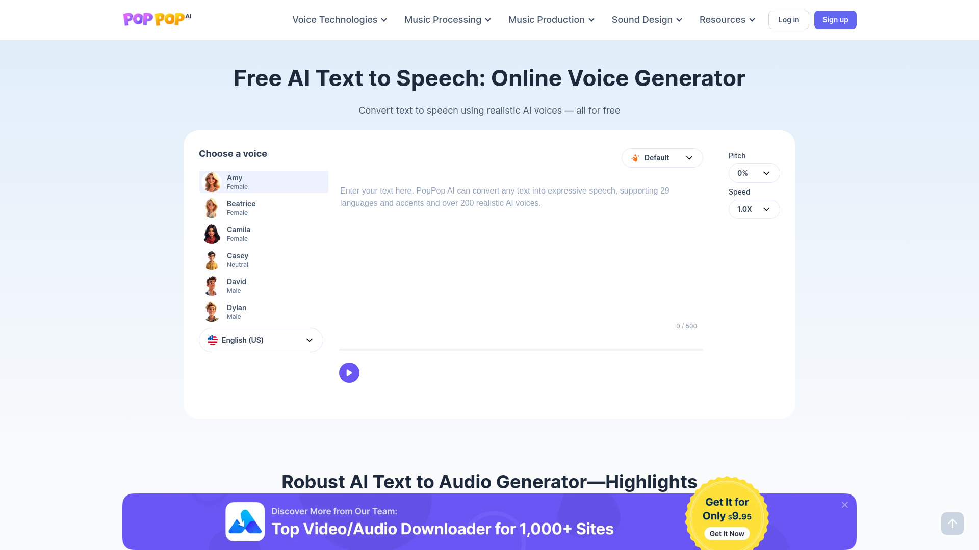 PopPop AI Text to Speech