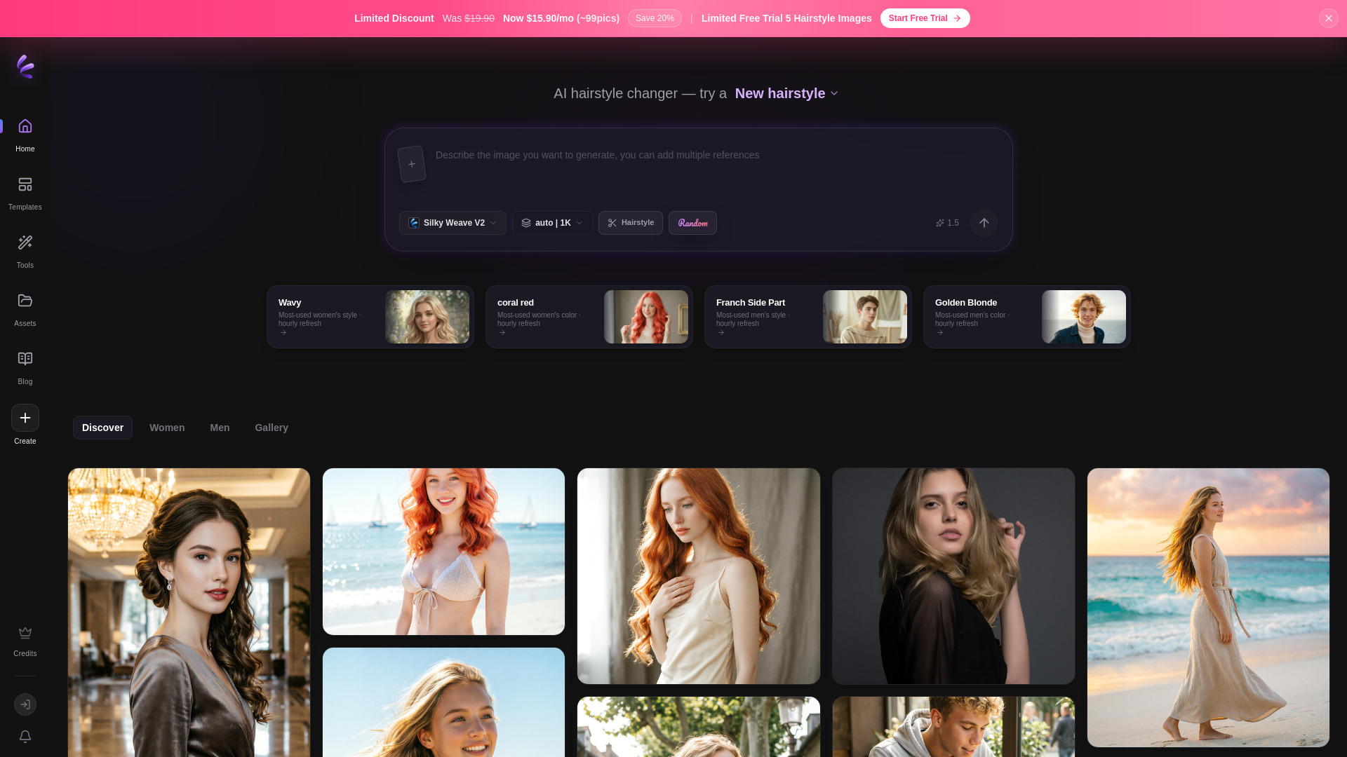 AI Hairstyle Changer | Silky AI