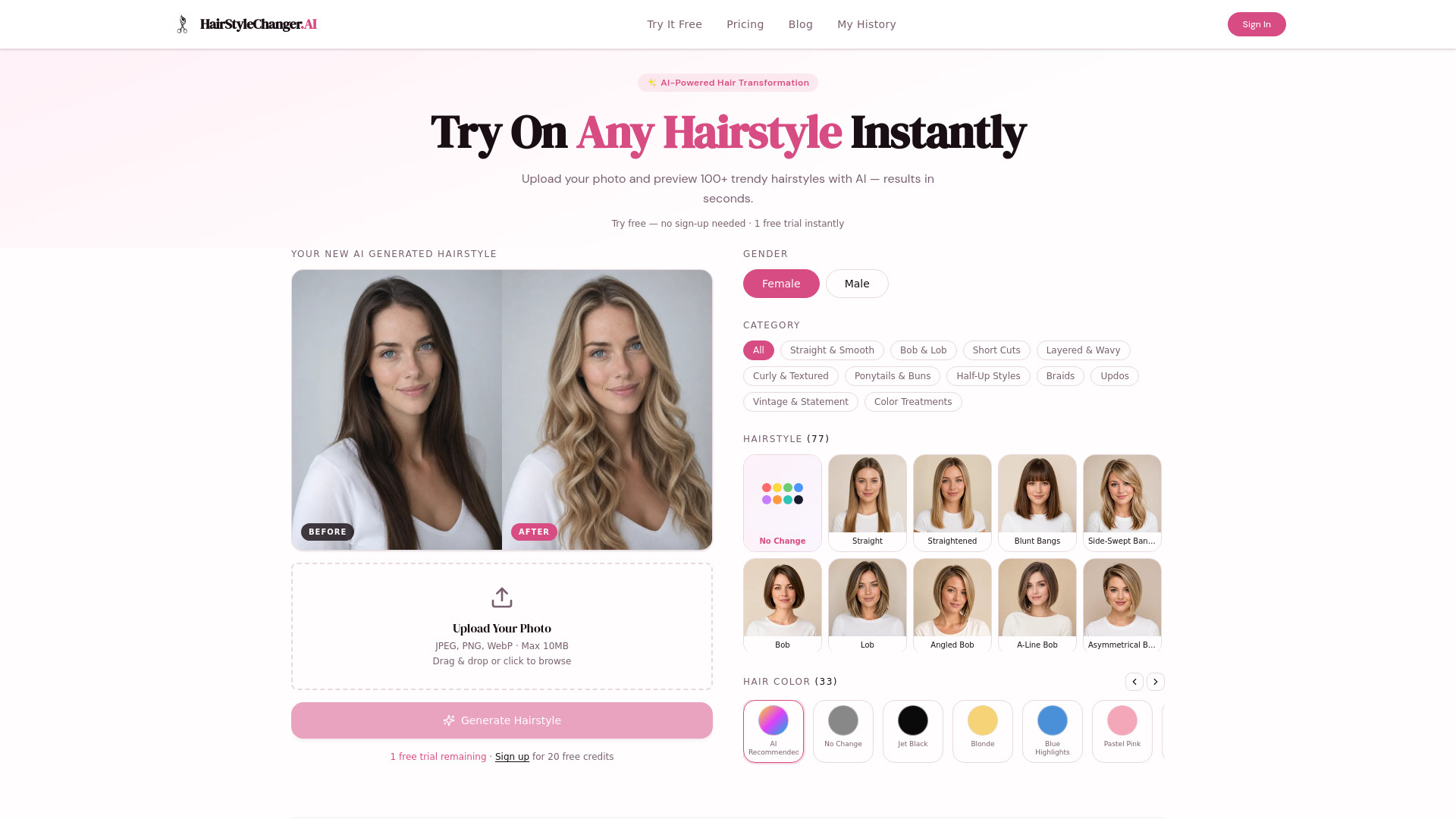 AI Hairstyle Changer