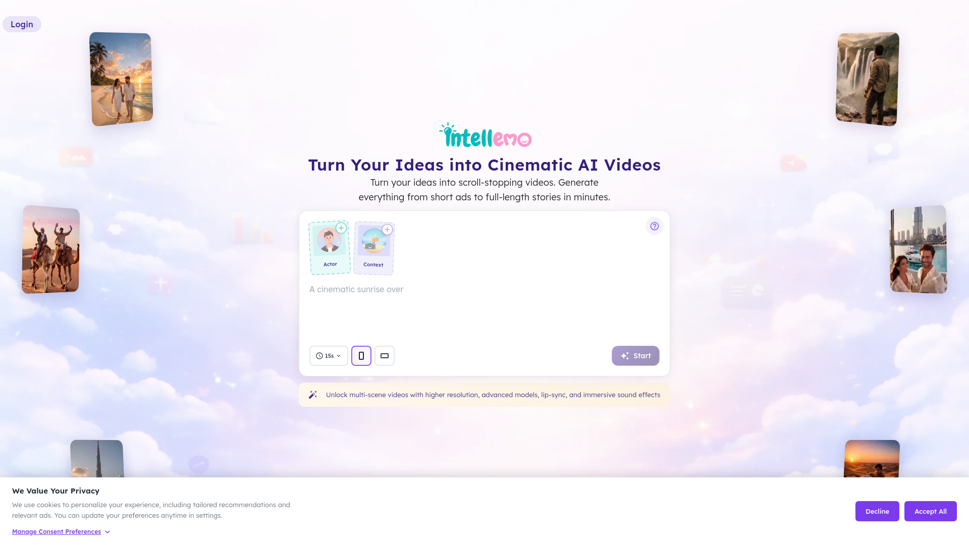 Intellemo AI video generation platform