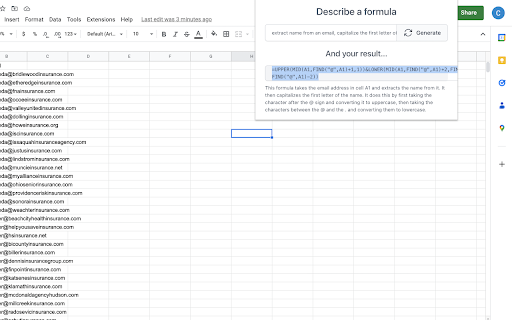 AI Spreadsheet Formula Generator - 谷歌插件