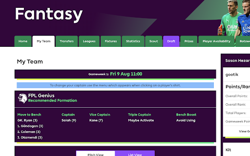 FPL Optimization AI - 谷歌插件