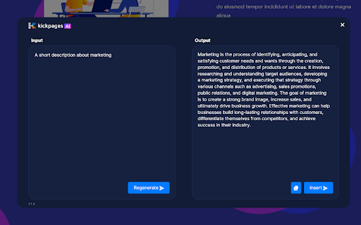Kickpages AI - 谷歌插件