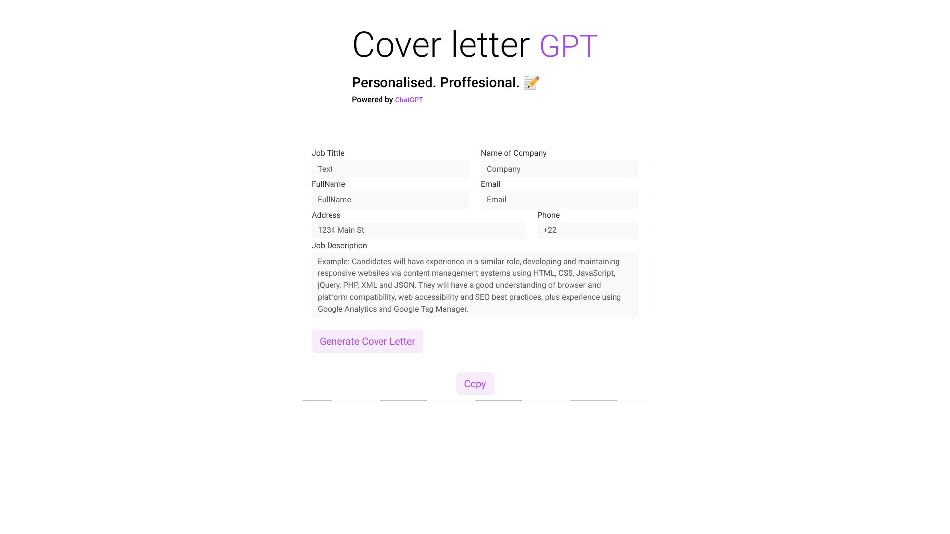 CoverLetterGPT