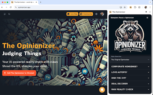 The Opinionizer - 谷歌插件
