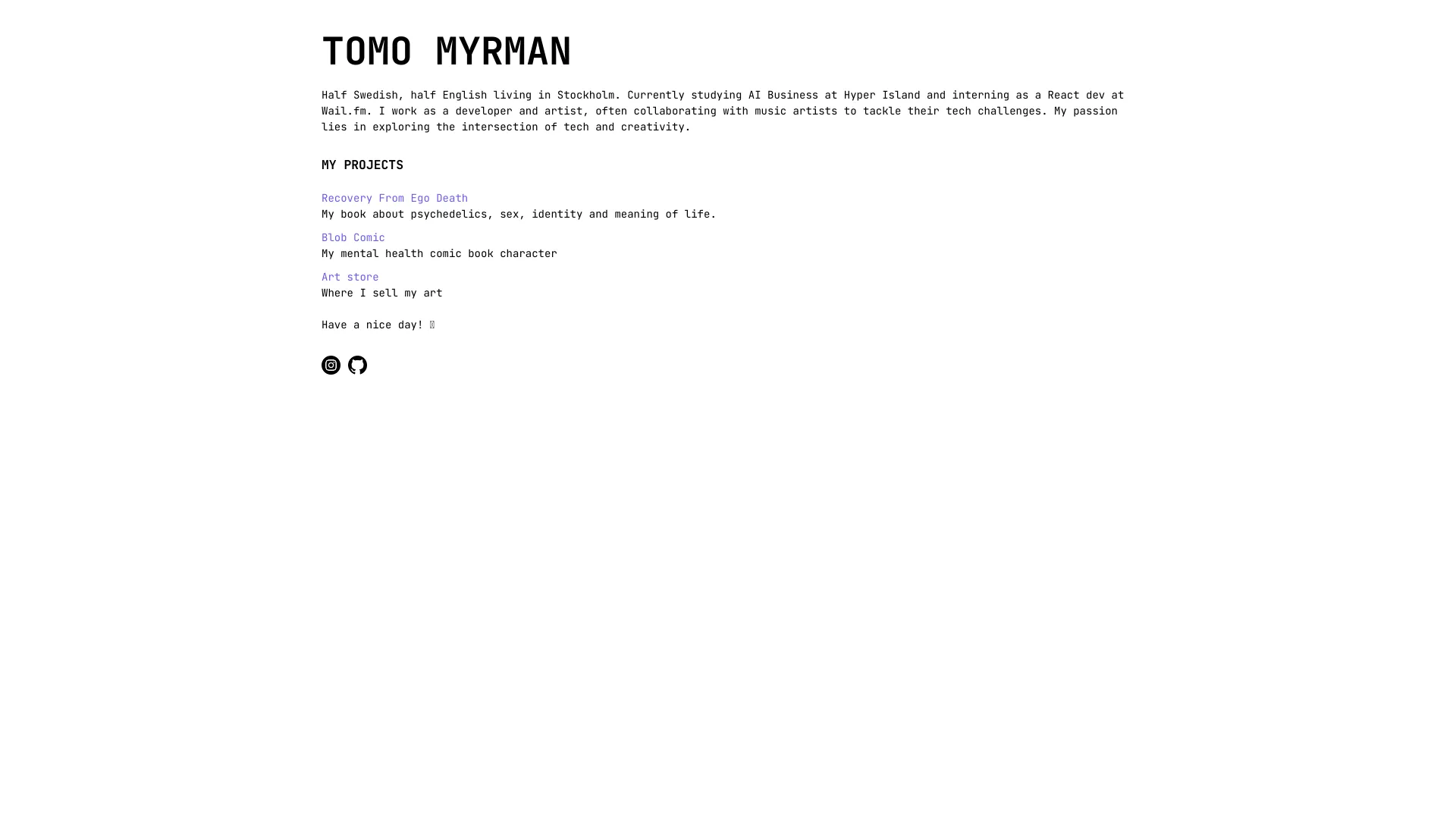 Tomo Myrman's Portfolio