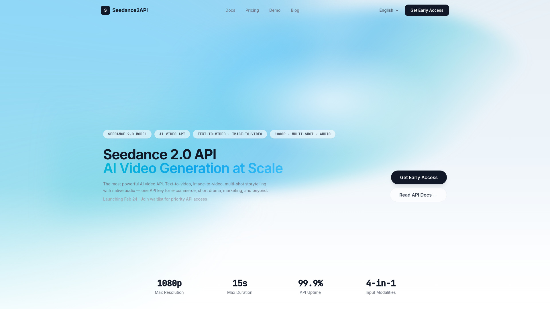 Seedance 2.0 API (Seedance2API)