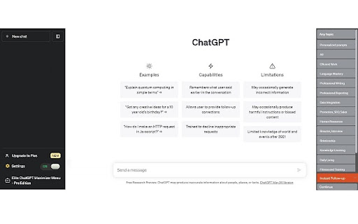 Elite ChatGPT Maximizer - 谷歌插件