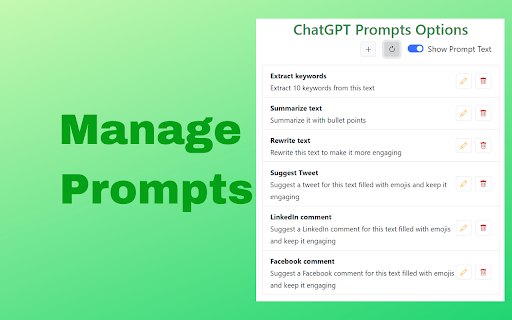 ChatGPT Prompts - 谷歌插件