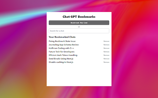 Chat GPT Conversation Bookmark Extension - 谷歌插件