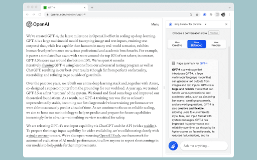Microsoft Copilot in Chrome (via Extension) - 谷歌插件