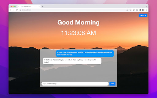 Turns the Chrome new tab into an AI-powered chat interface - 谷歌插件