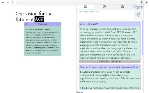 QuickGPT AI Assistant - 谷歌插件