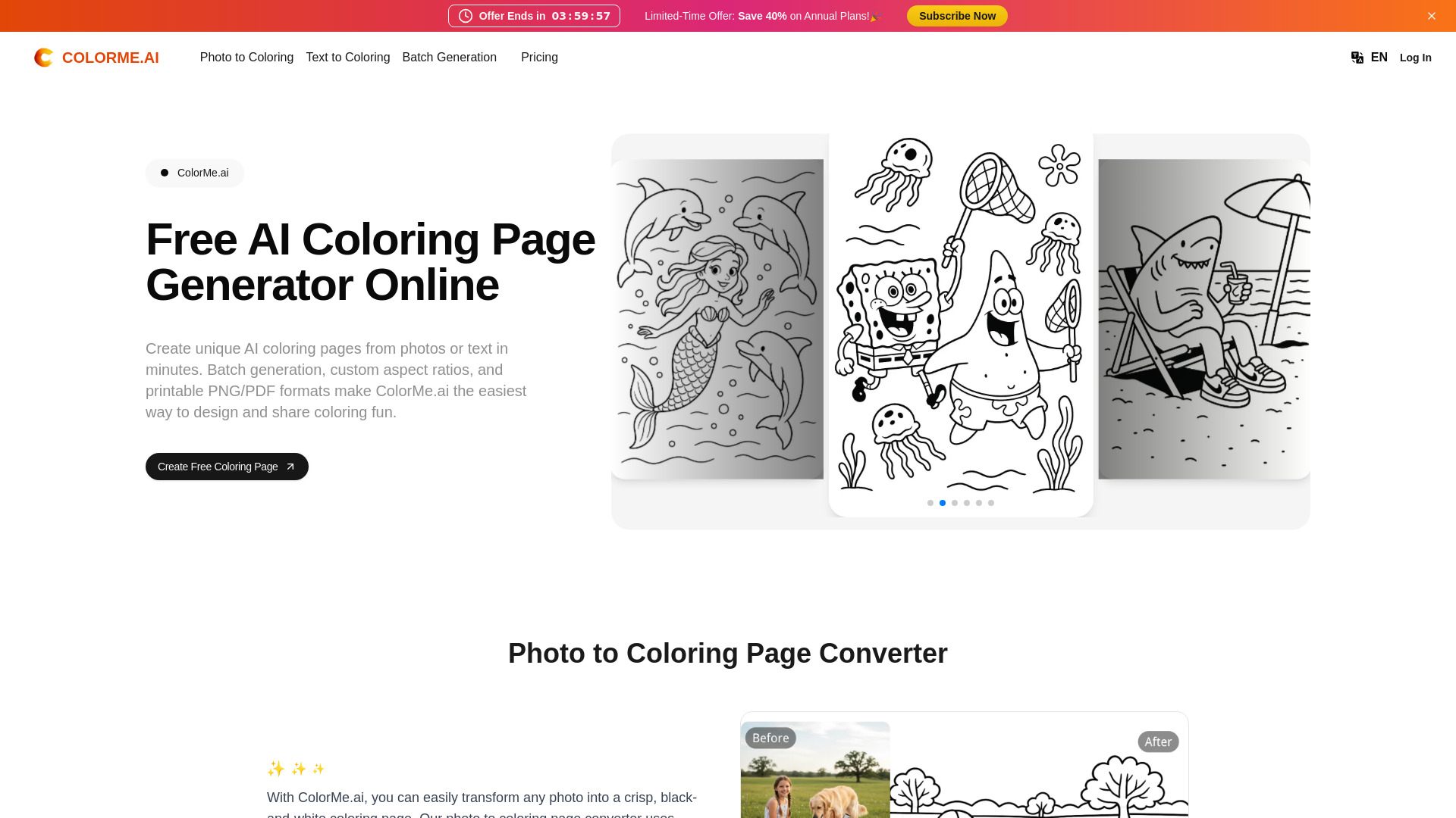 ColorMe.ai:Free AI Coloring Page Generator