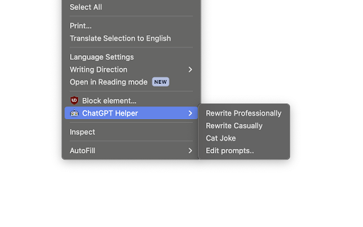 Chrome ChatGPT Helper - 谷歌插件