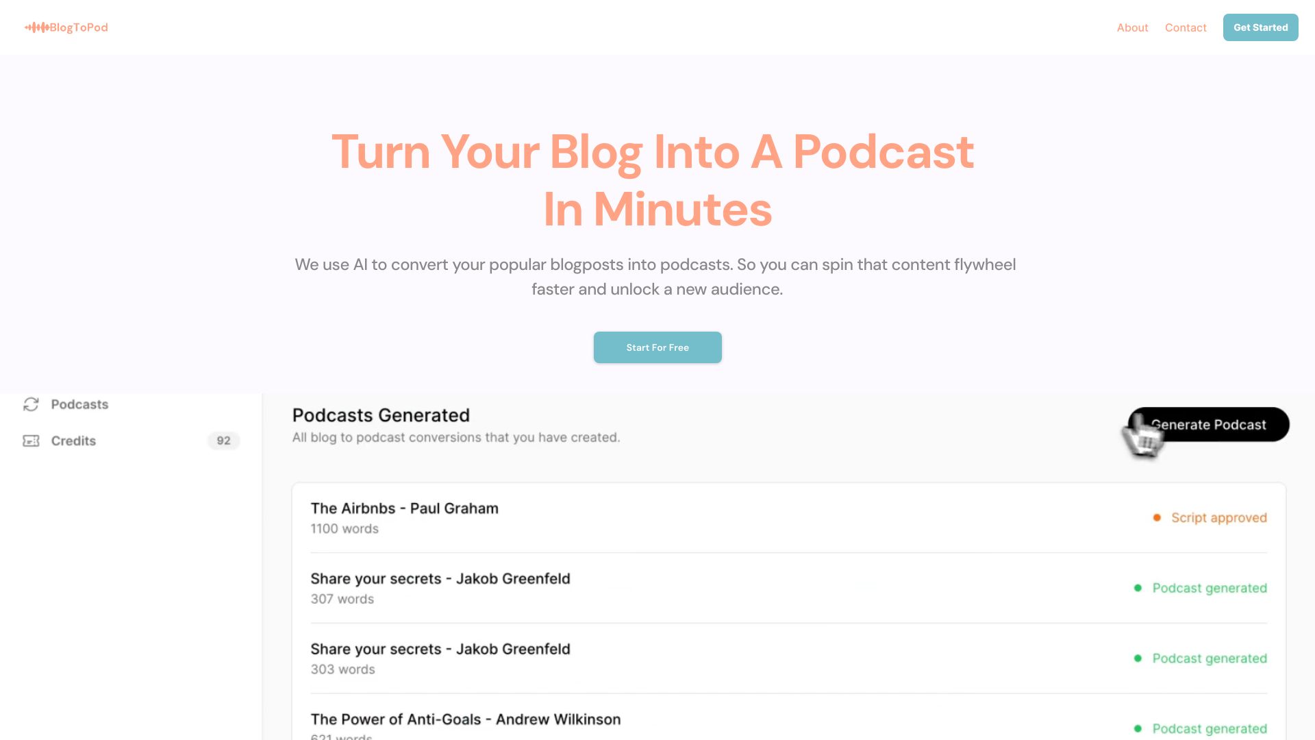 Framer AI Podcast Converter