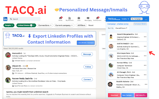 TACQ AI | Linkedin Prospecting - 谷歌插件