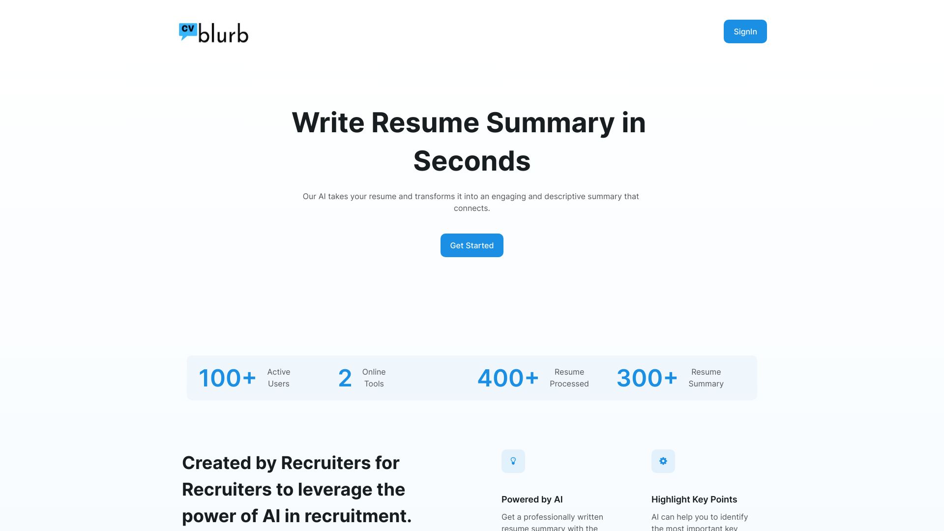 CVblurb