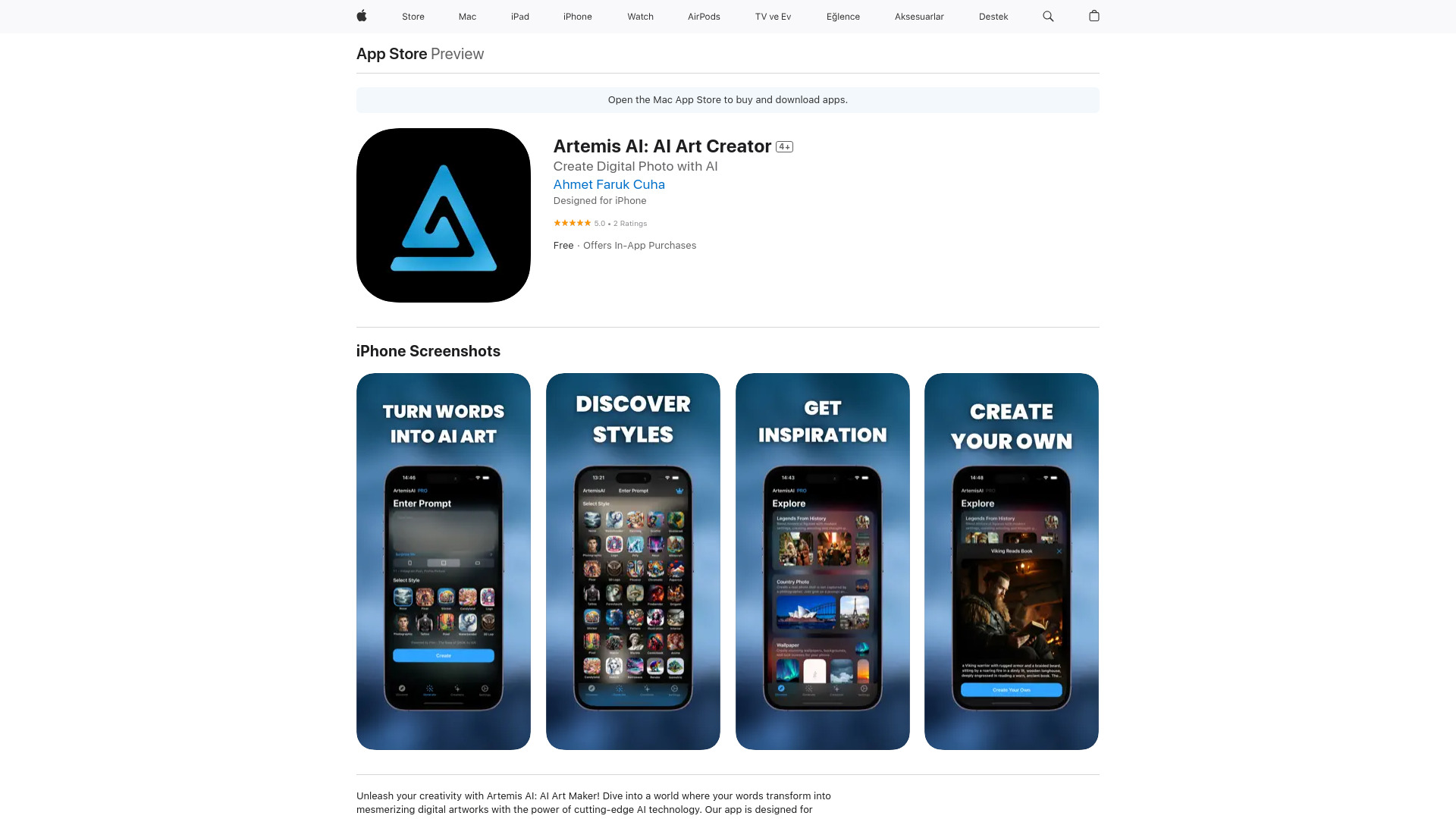 Artemis AI: AI Art Creator