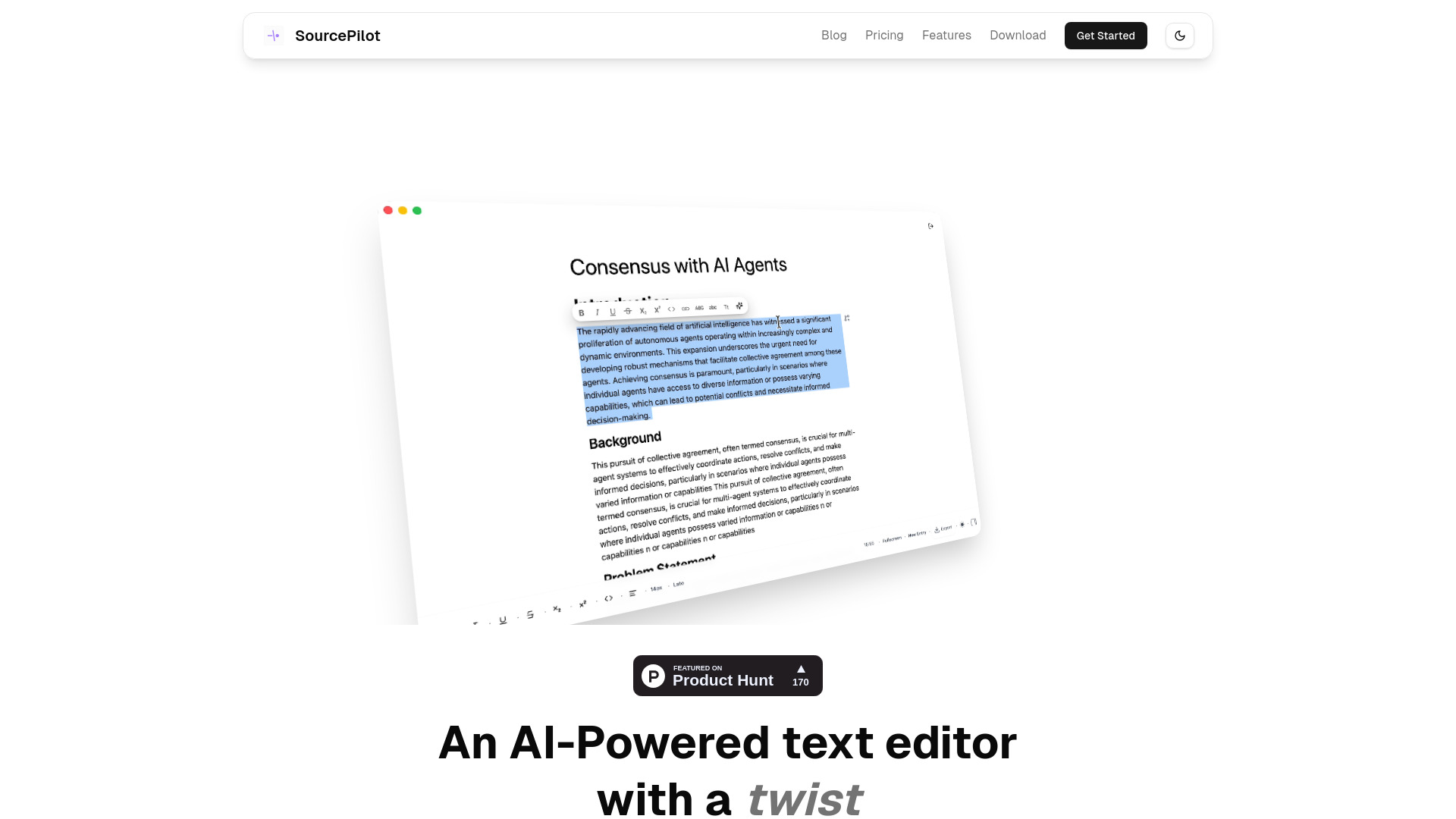 SourcePilot - AI Text Editor