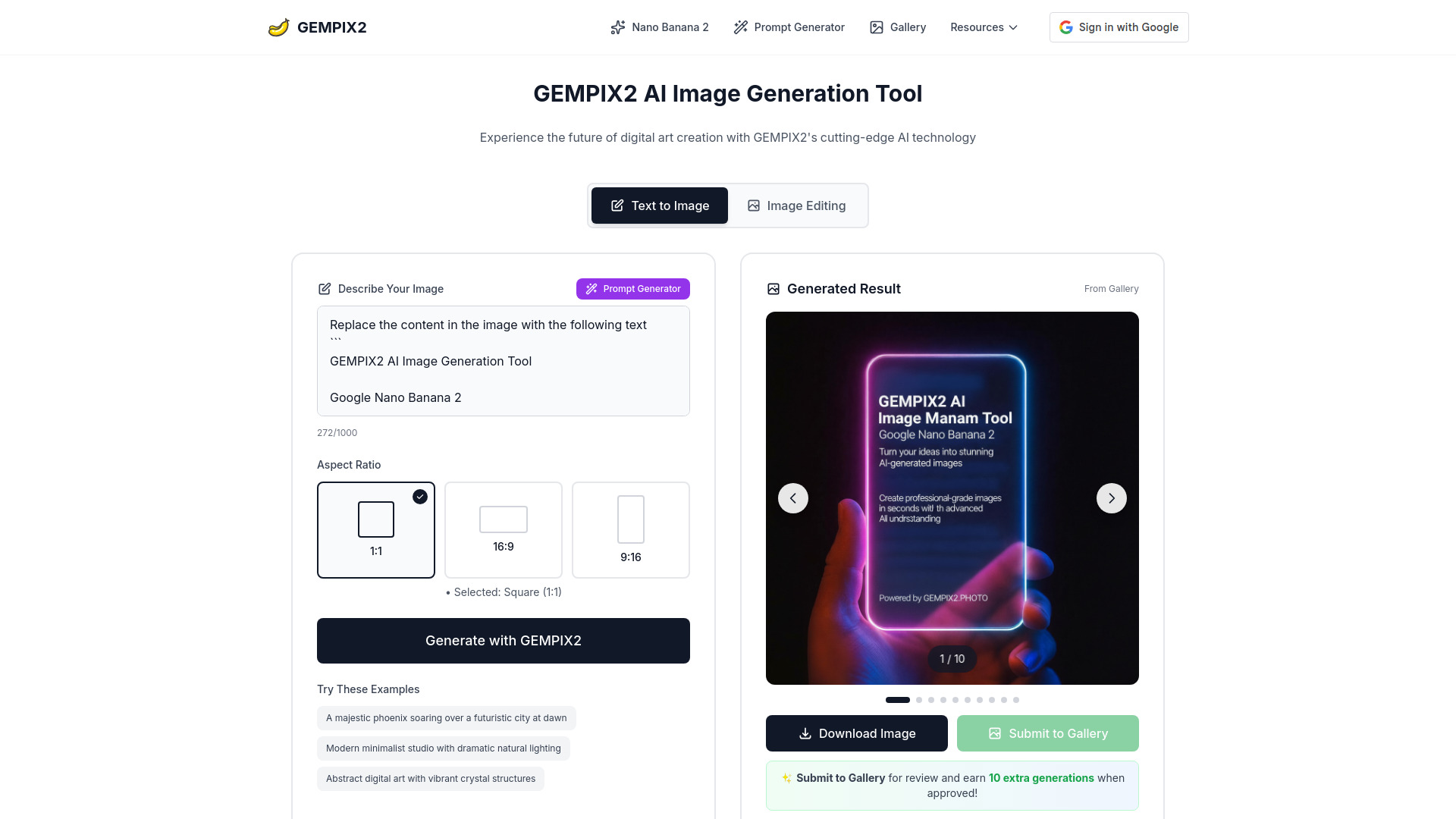 GEMPIX2 - Free Nano Banana 2 AI Image Generator