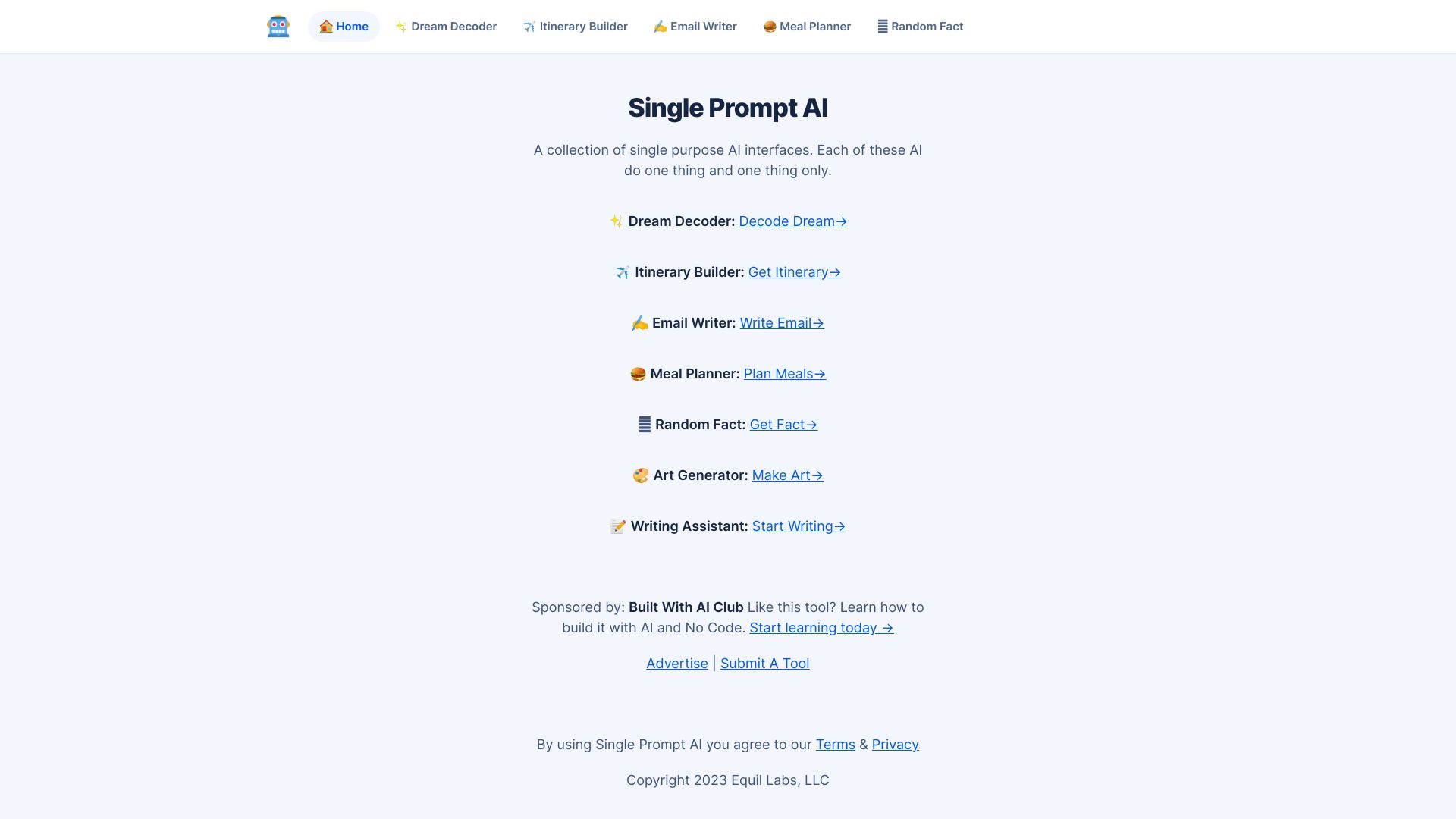Single Purpose AI Interfaces