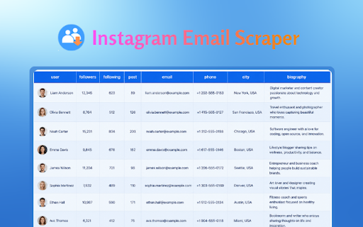 Instagram Email Scraper - 谷歌插件