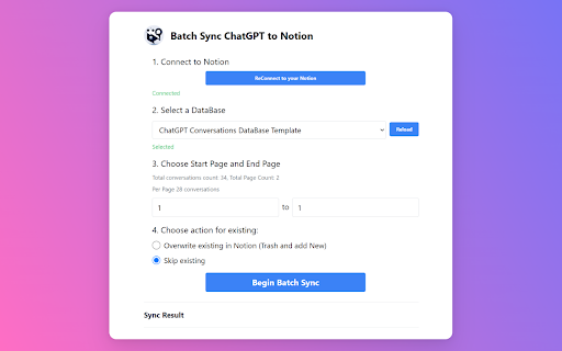 Save ChatGPT to Notion - 谷歌插件