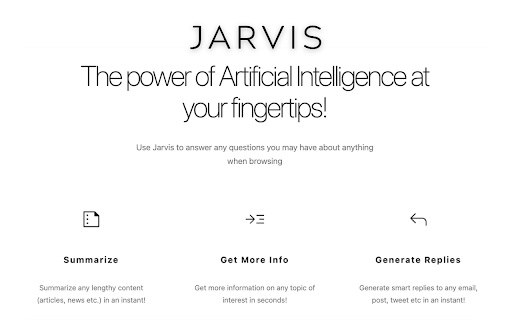 Jarvis - Your Smart ChatGPT AI Assistant - 谷歌插件
