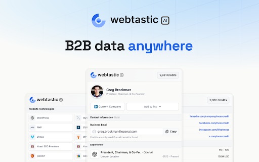 Webtastic AI - 谷歌插件