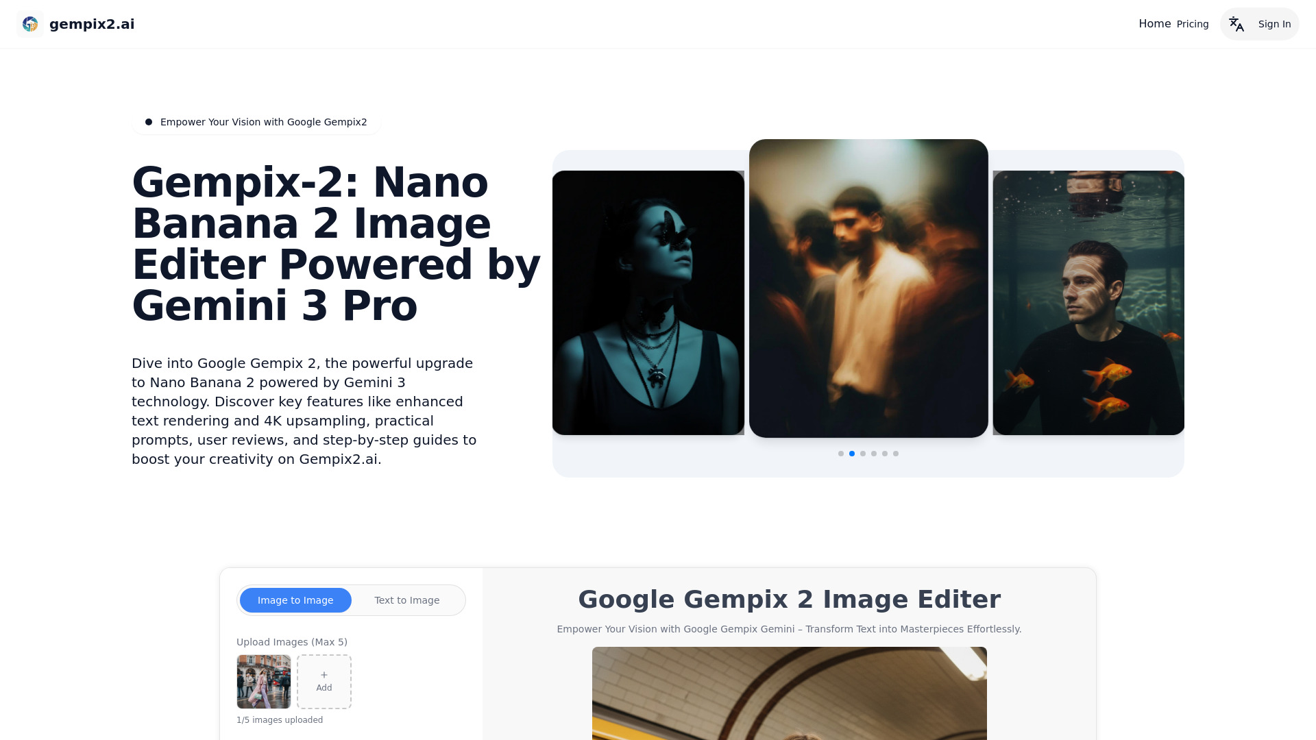GemPix2.ai :Free Google Gempix 2 For AI Image Generation & Photo Editor