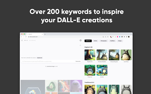 Dall-E 2 Keywords Drawer - 谷歌插件