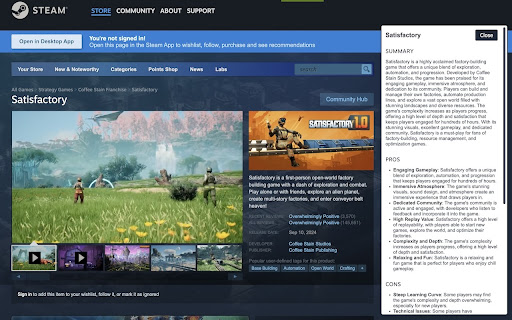 Steam Review Summarizer Chrome Extension - 谷歌插件
