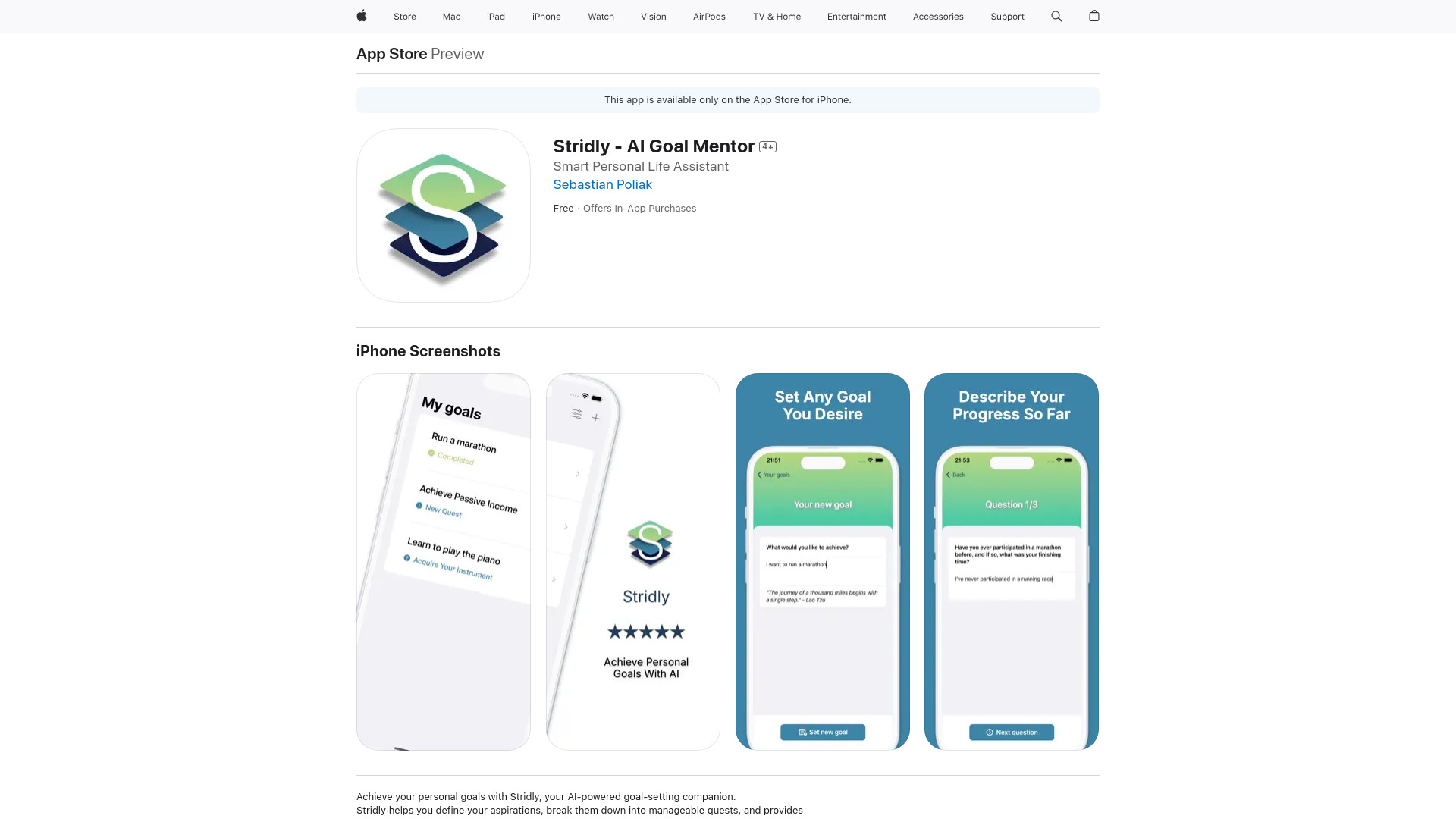 Stridly - AI Goal Setting