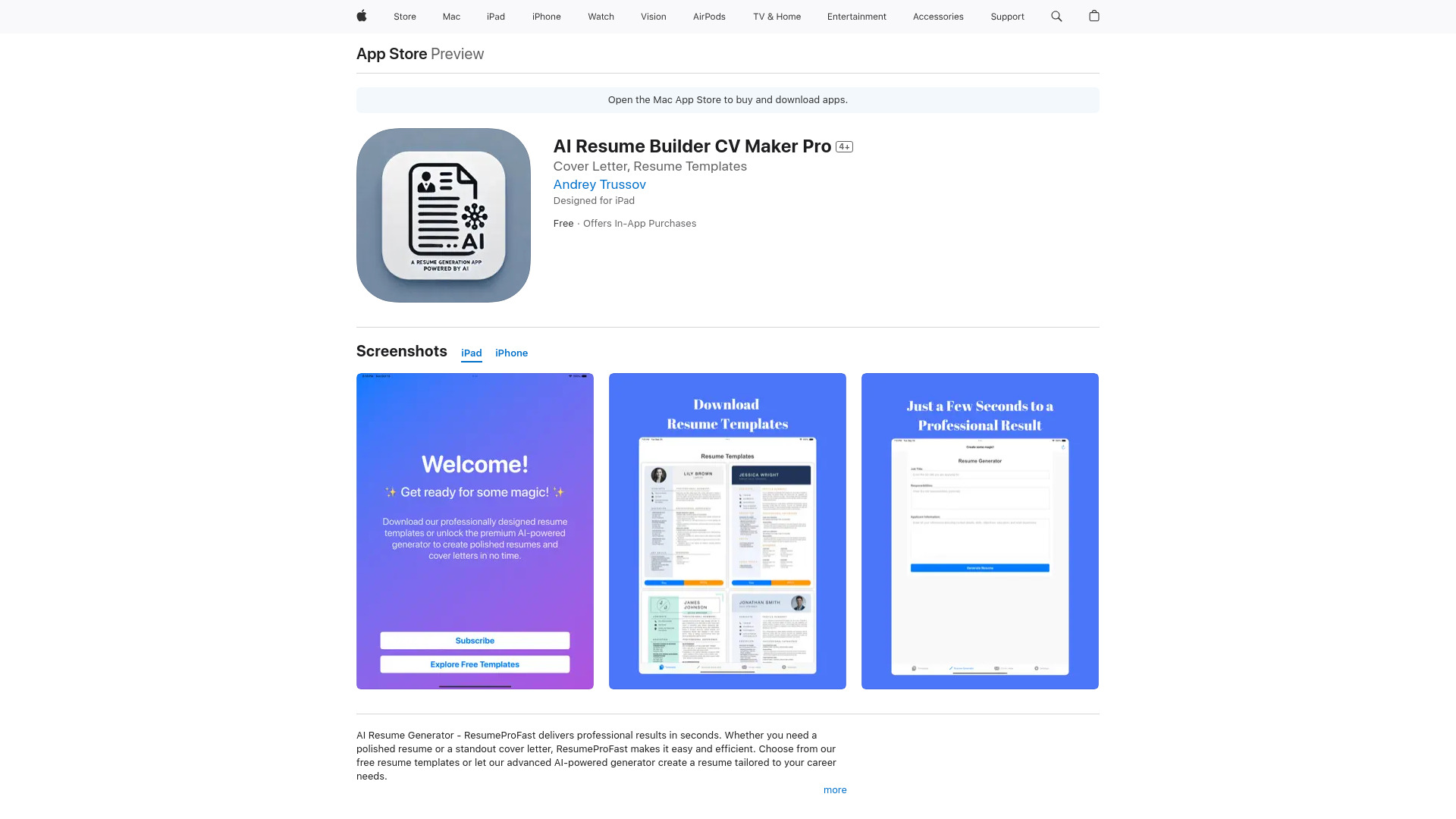 Resume AI Generator CV Builder
