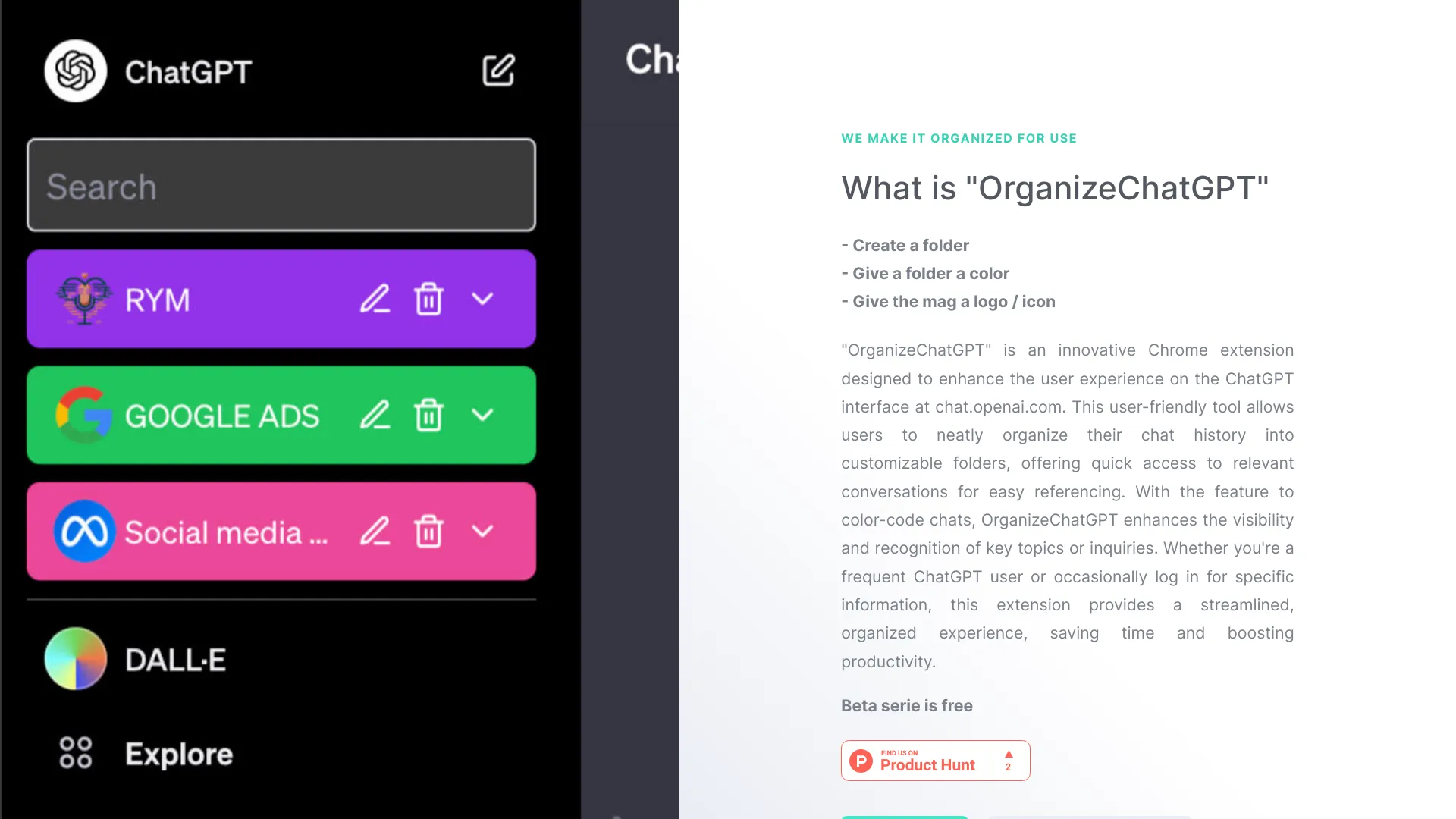 OrganizeChatGPT