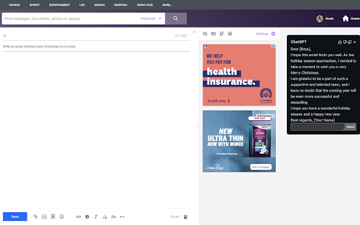 ChatGPT Yahoo Mail Chrome Extension - 谷歌插件