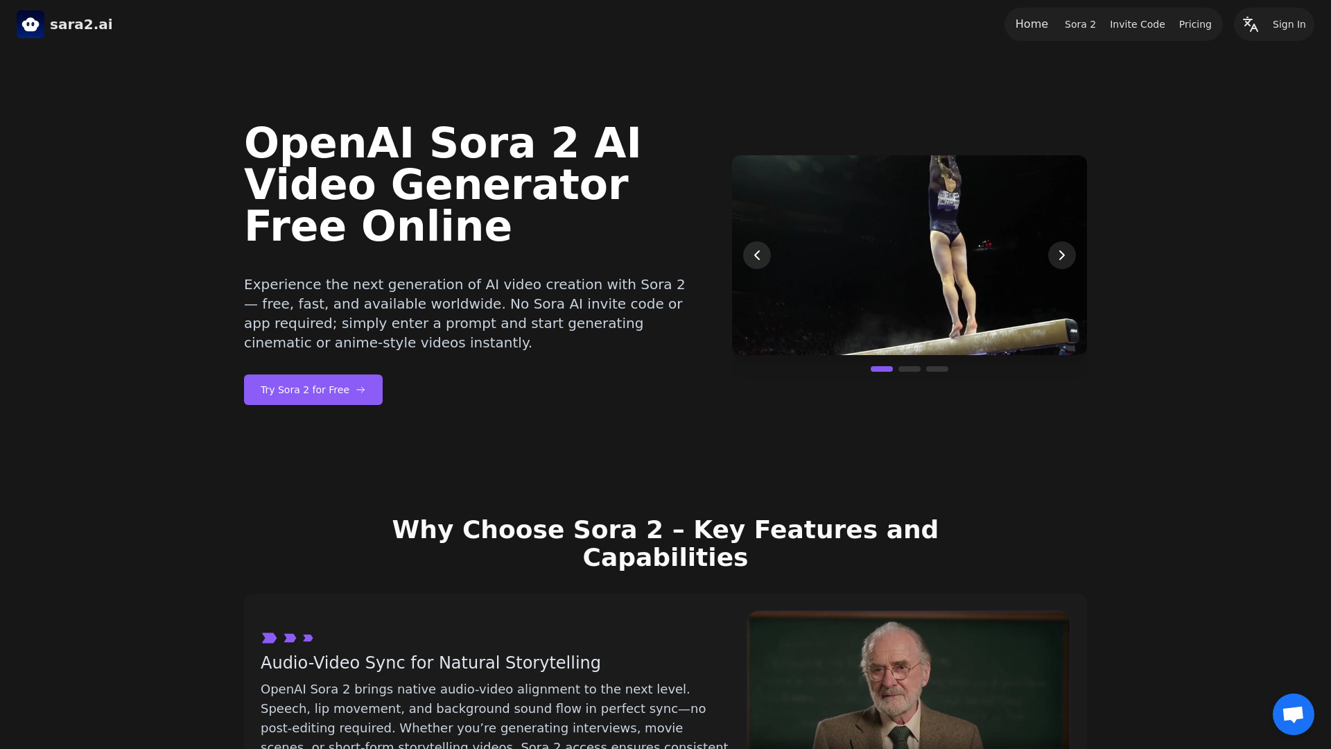 Sara2.ai:Free Sora 2 AI Video Generator Online