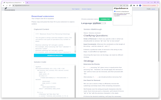 AlgoAdvance Coding Helper - 谷歌插件