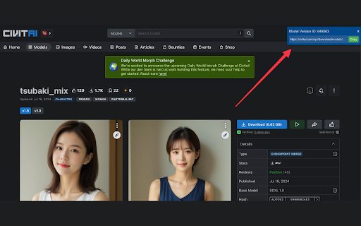 Civitai Download Link Finder - 谷歌插件